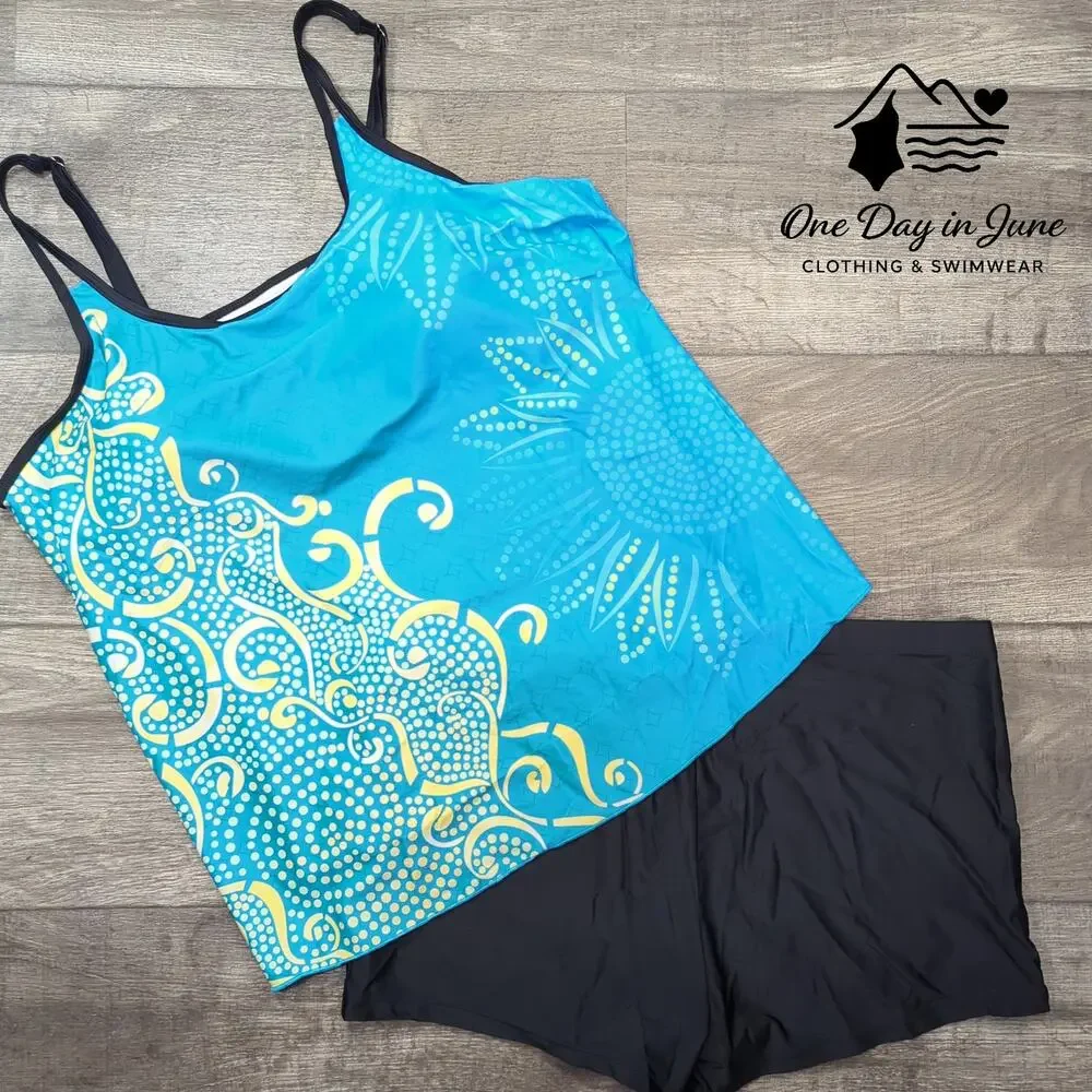 American Trends Plus Size Boyshort Tankini Swimsuit Size XXL